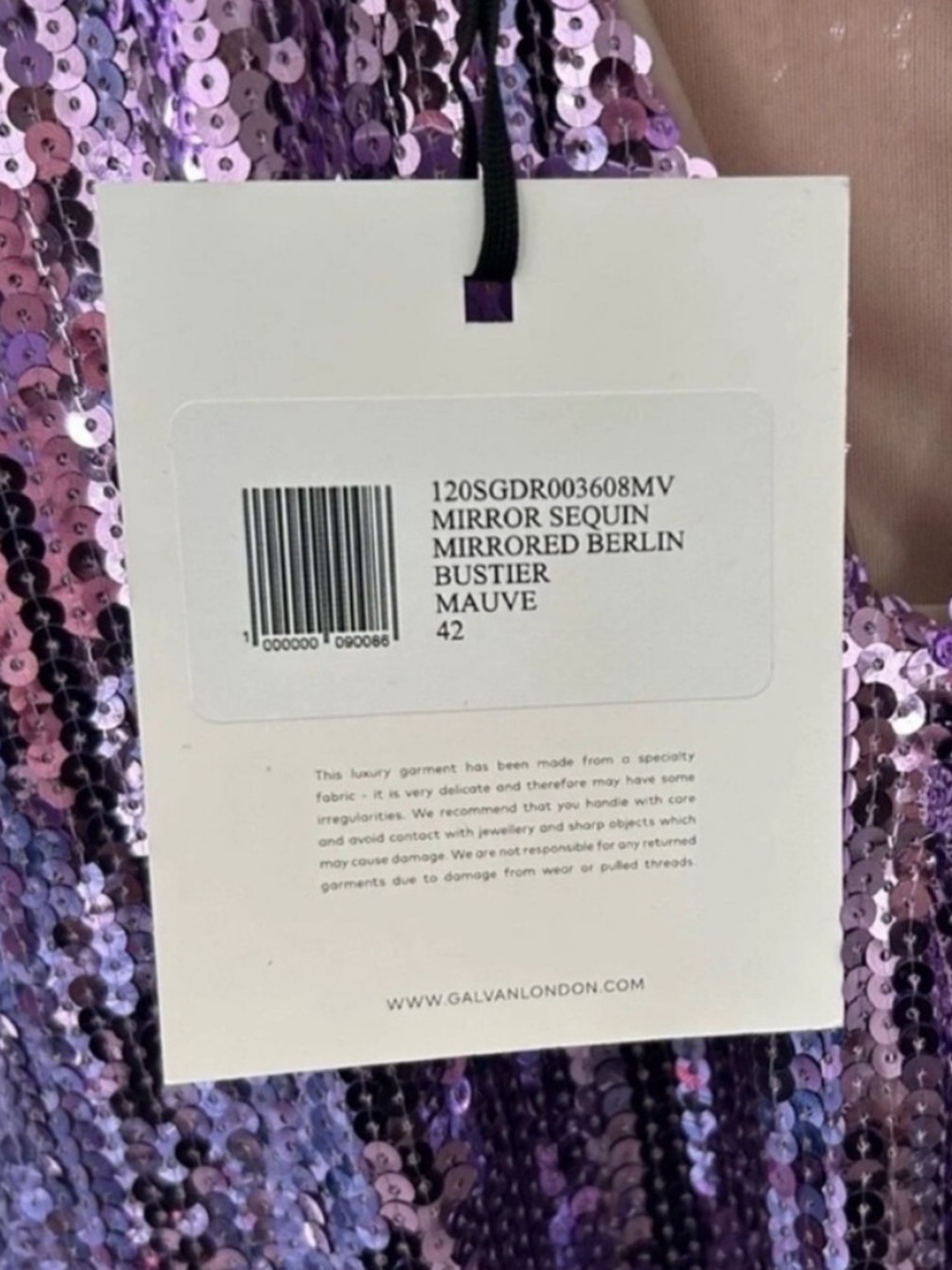 Galvan London Berlin Mirrored Sequin Bustier Midi Dress NWT - Picture 11 of 12